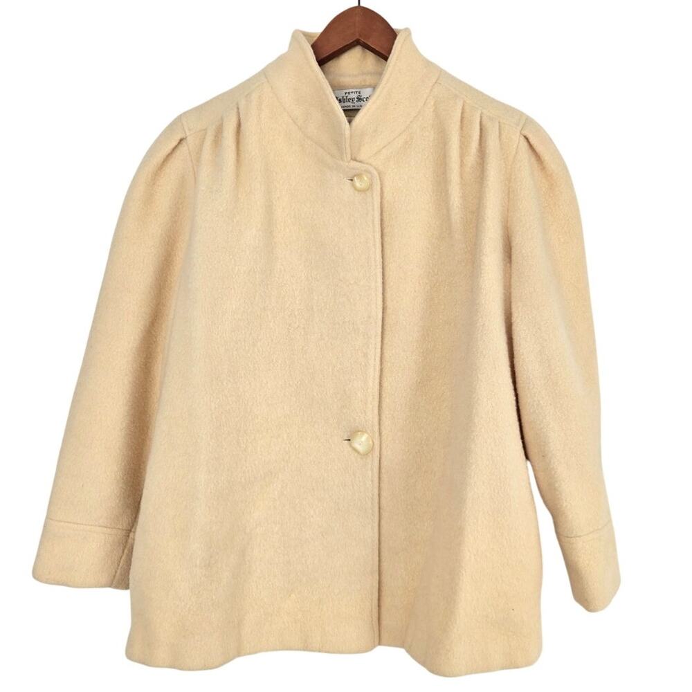 Vintage Ashley Scott Wool Short Boxy Blazer Coat Old Money Light Academia Large